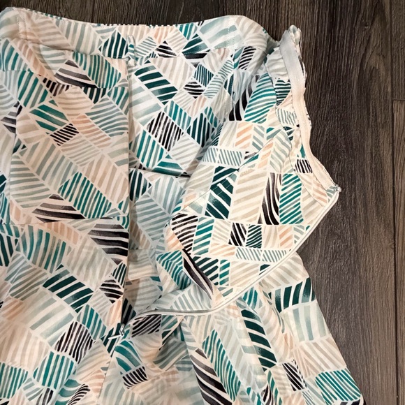 White House Black Market Geometric Strapless High Low Midi Dress Blue White 12 - Picture 5 of 12